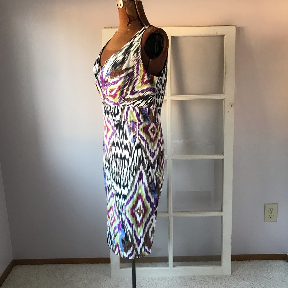 Lafayette 148 Multicolor Abstract Pattern Dress - image 2